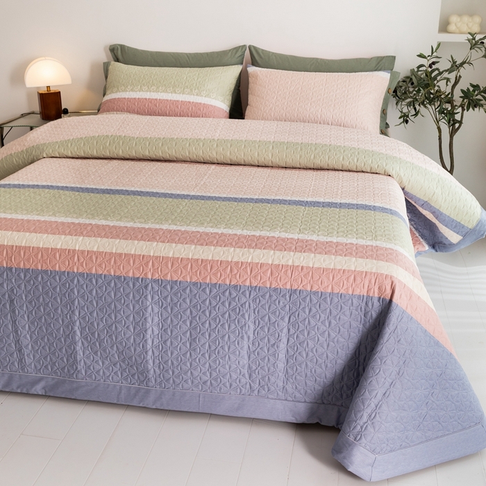 91家纺网 家纺一手货源 找家纺 优乐家纺 2025新款纯棉床盖三件套/单件 莫卡