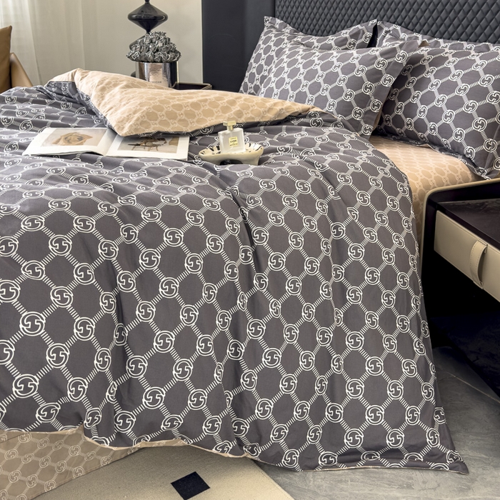 91家纺网 家纺一手货源 找家纺 棉生活 2024新款全棉铂金棉小资系列四件套-古琦