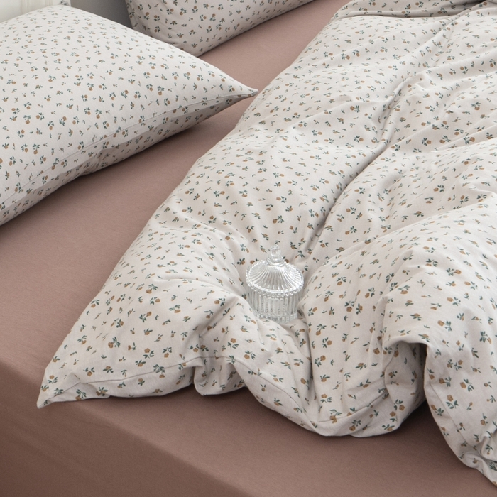 91家纺网 家纺一手货源 找家纺 恋尚羽家纺 2025新款A类母婴级印花全棉针织棉四件套 小碎花-粉