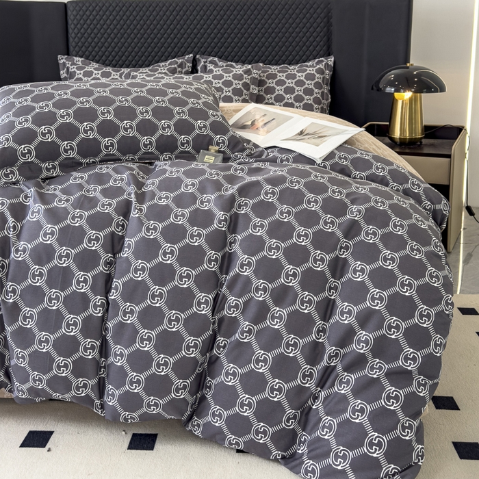 91家纺网 家纺一手货源 找家纺 棉生活 2024新款全棉铂金棉小资系列四件套-古琦