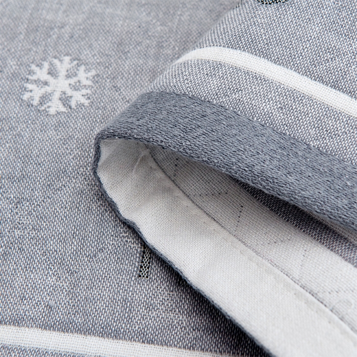 91家纺网 家纺一手货源 找家纺 朴尔家纺 2024新款混纺三层纱布枕巾 圣诞树-灰 52*78/对