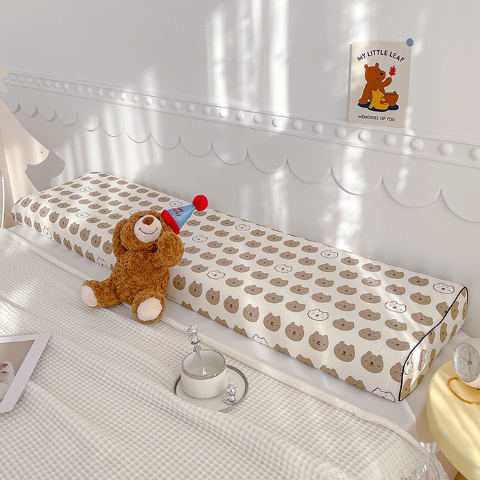 91家纺网 家纺一手货源 找家纺 良佐生活 2024新款全棉贡缎双人乳胶枕枕套 口袋熊