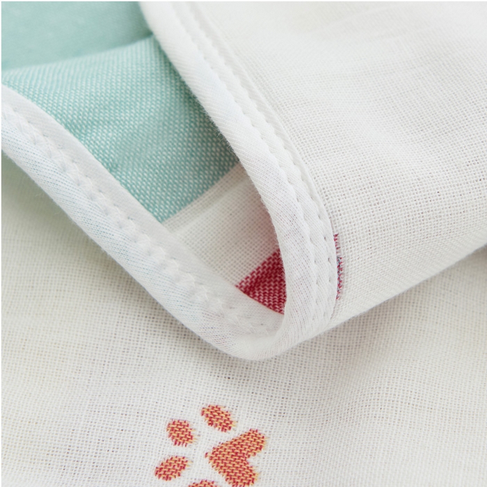 91家纺网 家纺一手货源 找家纺 朴尔2024新款六层纱布全棉循环小花型枕巾50*80cm一对 熊头