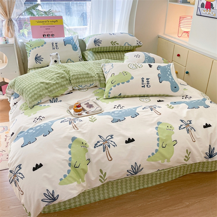 91家纺网 家纺一手货源 找家纺 798家纺 2025新款全棉13070印花四件套 龙龙奇遇