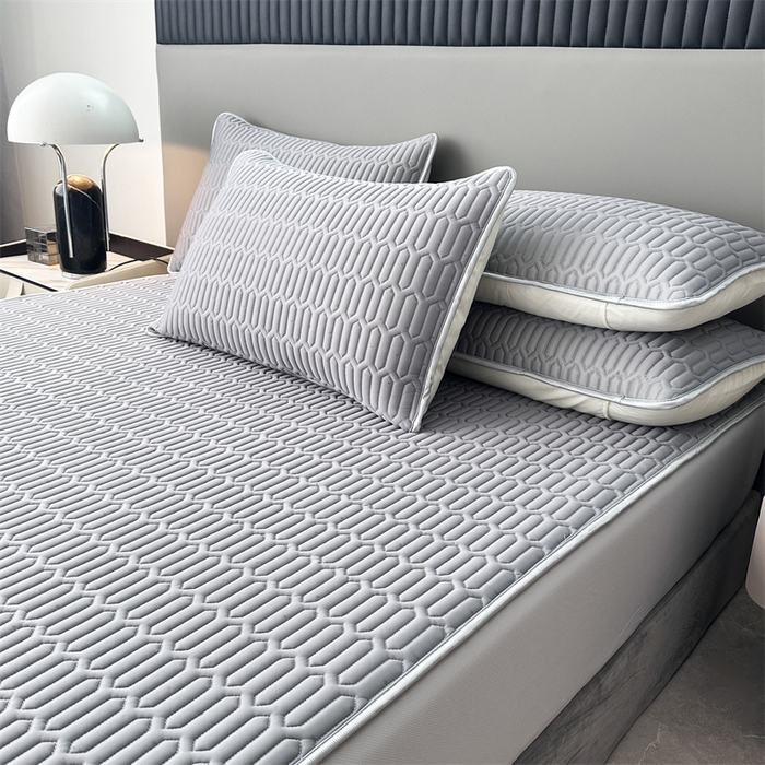 91家纺网 家纺一手货源 找家纺 凌云家纺 2025新款A类凉感丝乳胶枕套 高级灰