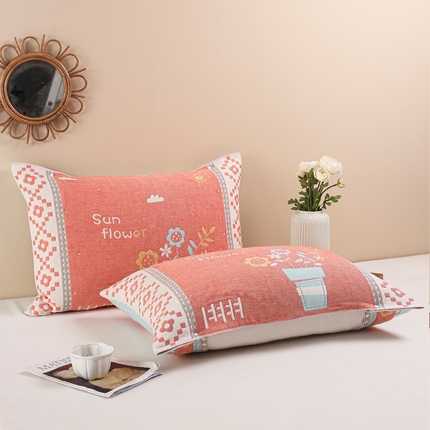 91家纺网 家纺一手货源 找家纺 （总）朴尔 2024年防滑半包按扣固定式全棉四层纱布枕巾