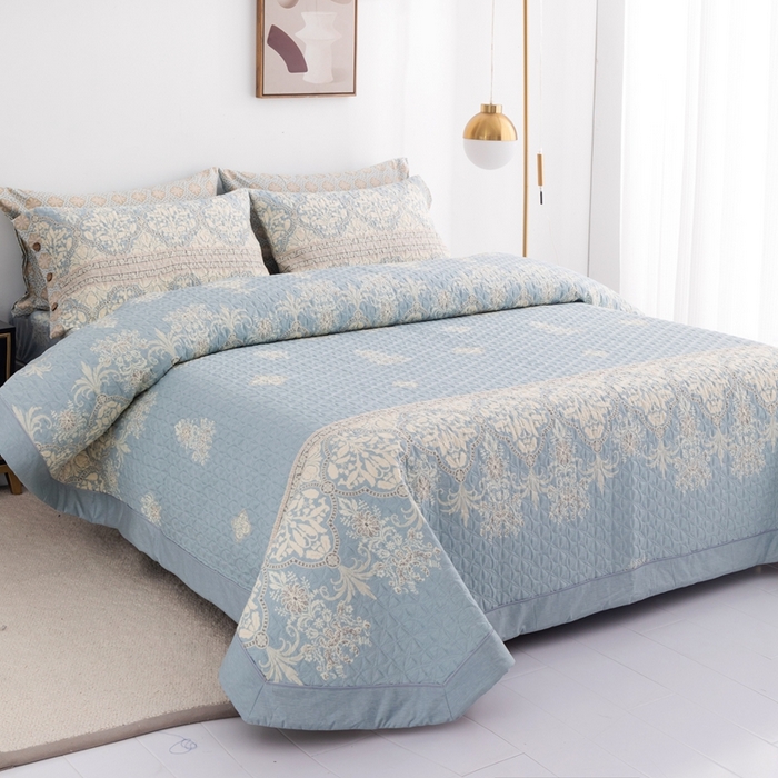 91家纺网 家纺一手货源 找家纺 优乐家纺 2025新款纯棉床盖三件套/单件 爱西西里