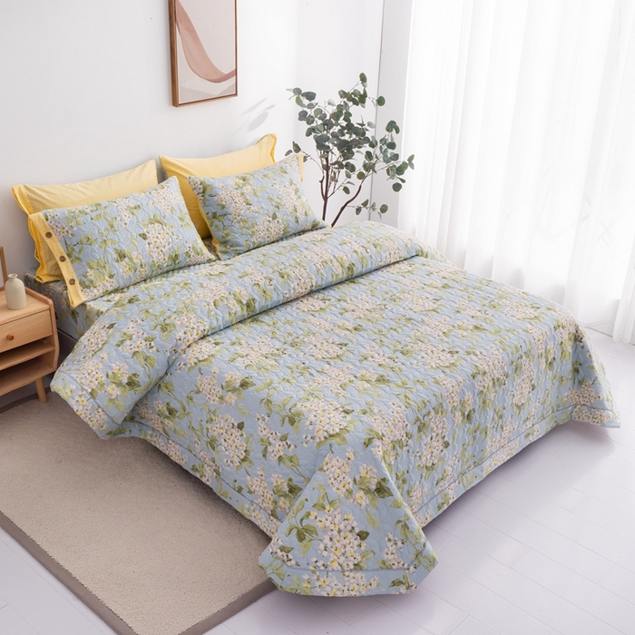 91家纺网 家纺一手货源 找家纺 优乐家纺 2025新款纯棉床盖三件套/单件 蜀绣