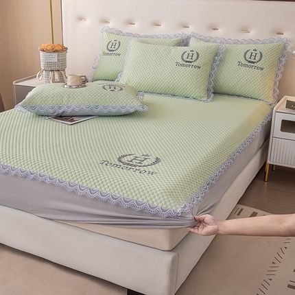 91家纺网 家纺一手货源 找家纺 （总）好漂靓家纺 2025新款500克凉豆豆冰豆豆凉席床笠款三件套