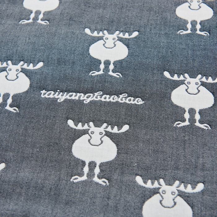 91家纺网 家纺一手货源 找家纺 朴尔2024新款六层纱布全棉循环小花型枕巾50*80cm一对 麋鹿