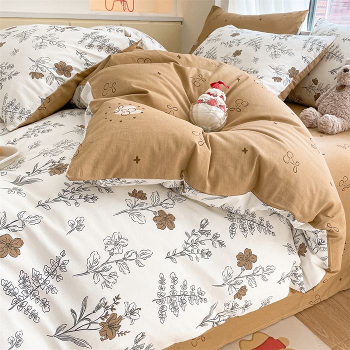 91家纺网 家纺一手货源 找家纺 798家纺 2025新款全棉13070印花四件套 浪漫森林