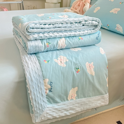 一加一 2025新款全棉豆豆被 豆豆被-蓝色小兔