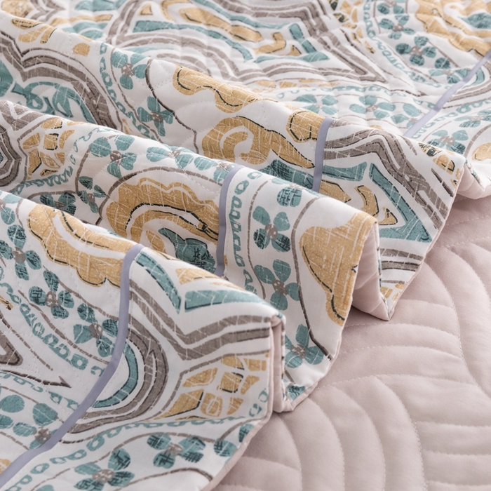 91家纺网 家纺一手货源 找家纺 优乐家纺 2025新款纯棉床盖三件套/单件 洛丽娜