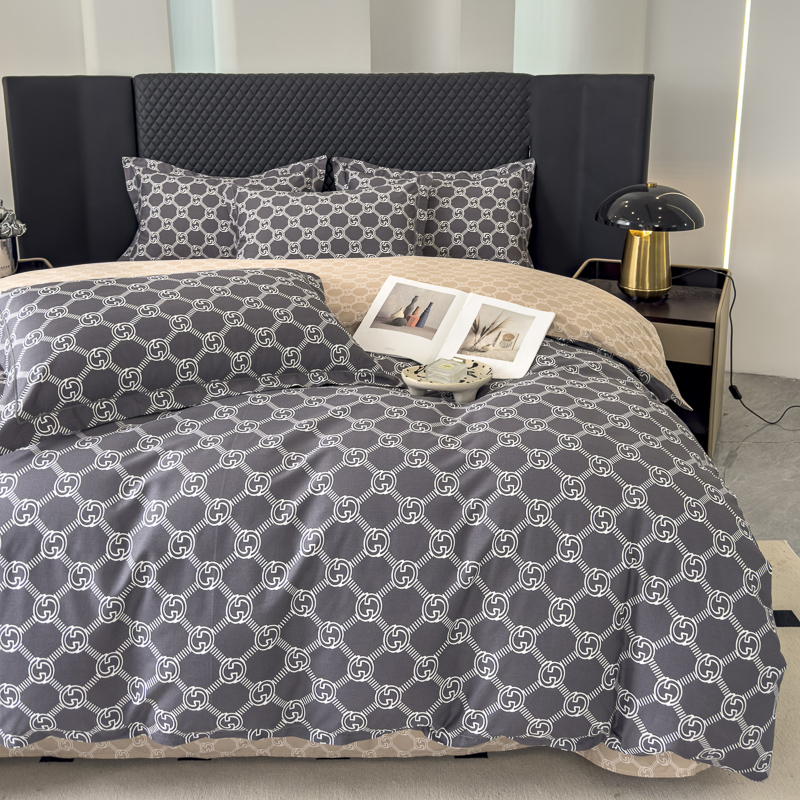 91家纺网 家纺一手货源 找家纺 棉生活 2024新款全棉铂金棉小资系列四件套-古琦