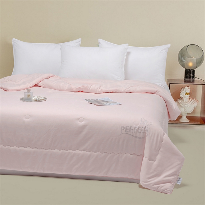 91家纺网 家纺一手货源 找家纺 左右家纺 2024新款千鸟格提花夏被春秋被冬被  粉玉