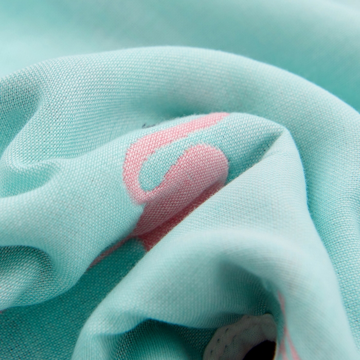 91家纺网 家纺一手货源 找家纺 朴尔2024新款六层纱布全棉循环小花型枕巾50*80cm一对 火烈鸟兰