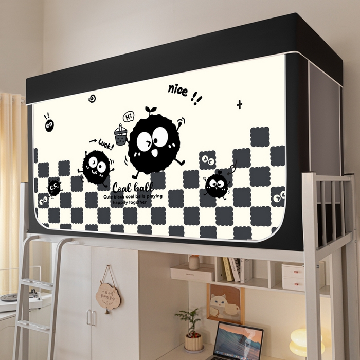 91家纺网 家纺一手货源 找家纺 博诺 2024新款99%加厚涂银层遮光卡通学生蚊帐 小煤球