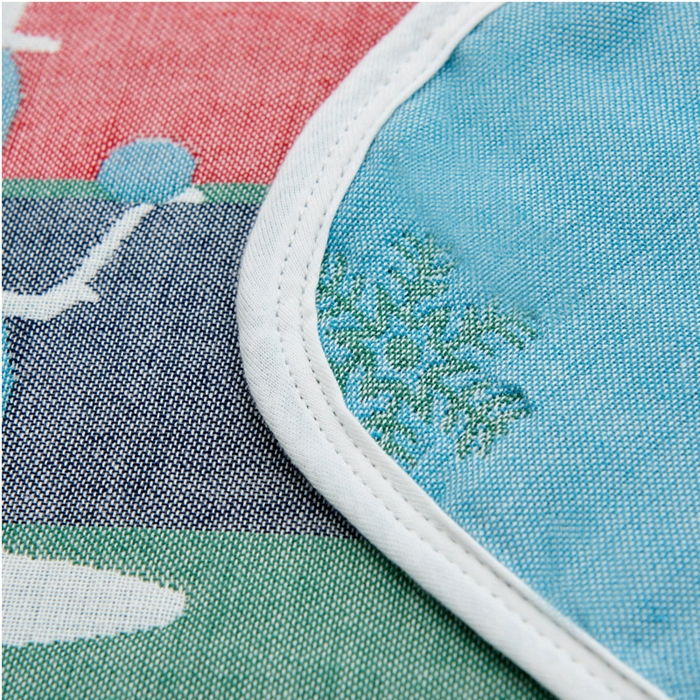 91家纺网 家纺一手货源 找家纺 朴尔2024新款六层纱布全棉循环小花型枕巾50*80cm一对 雪人兰