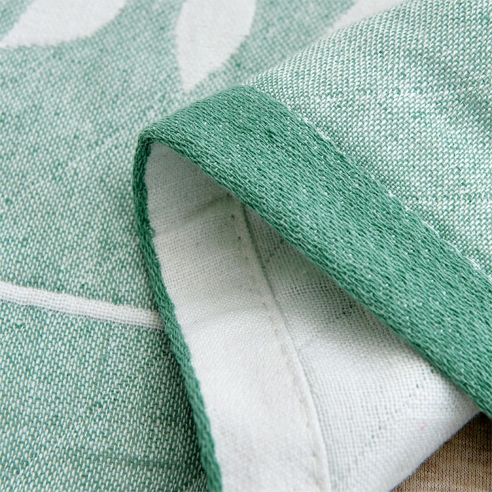 91家纺网 家纺一手货源 找家纺 朴尔家纺 2024新款混纺三层纱布枕巾 幸运树-浅绿 52*78/对