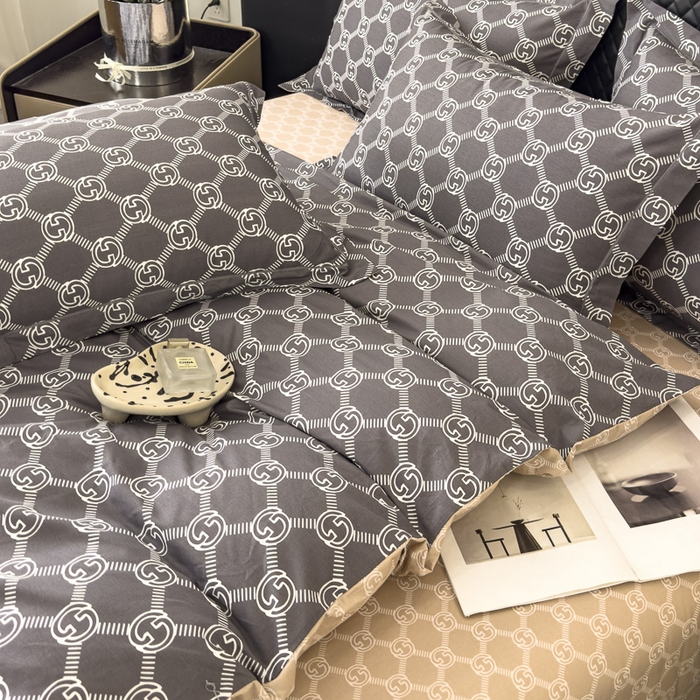 91家纺网 家纺一手货源 找家纺 棉生活 2024新款全棉铂金棉小资系列四件套-古琦