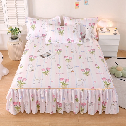 艾橙 2024新款140克植物羊绒双边单床裙 爱伊菲兔