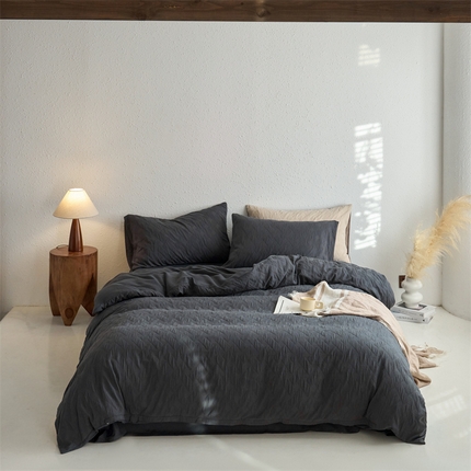 梦享生活家居 2024新款提花四件套-侘寂风-布洛克灰