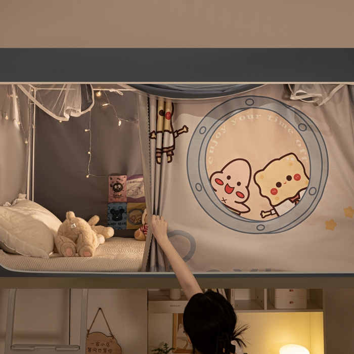 91家纺网 家纺一手货源 找家纺 博诺 2024新款99%加厚涂银层遮光卡通学生蚊帐 海绵宝宝