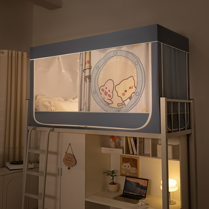 91家纺网 家纺一手货源 找家纺 博诺 2024新款99%加厚涂银层遮光卡通学生蚊帐 海绵宝宝