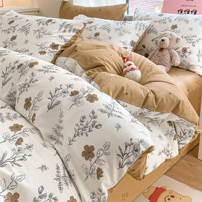 91家纺网 家纺一手货源 找家纺 798家纺 2025新款全棉13070印花四件套 浪漫森林