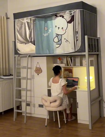 91家纺网 家纺一手货源 找家纺 博诺 2024新款99%全涂层遮光卡通学生蚊帐 幸运狗