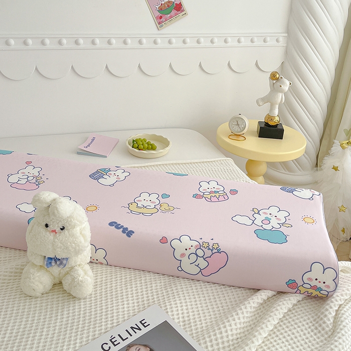 91家纺网 家纺一手货源 找家纺 良佐生活 2024新款全棉贡缎双人乳胶枕枕套 贝塔粉