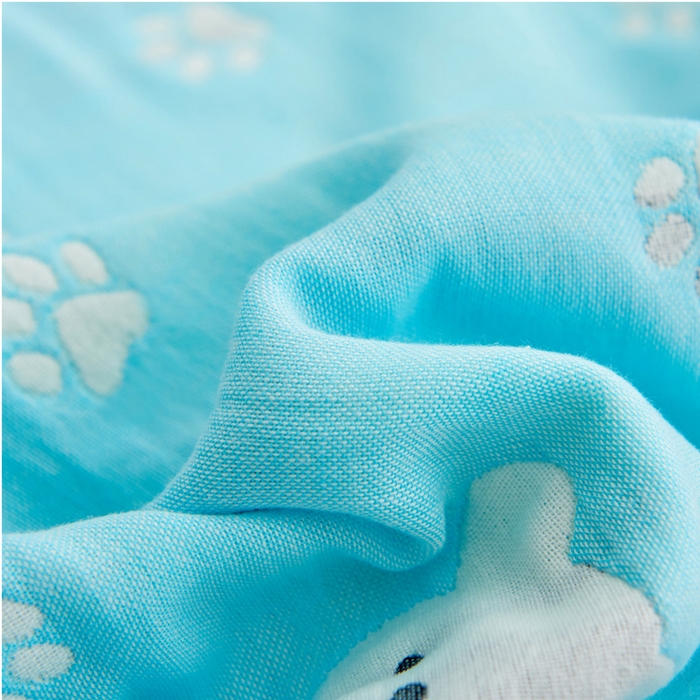 91家纺网 家纺一手货源 找家纺 朴尔2024新款六层纱布全棉循环小花型枕巾50*80cm一对 甜蜜小熊兰