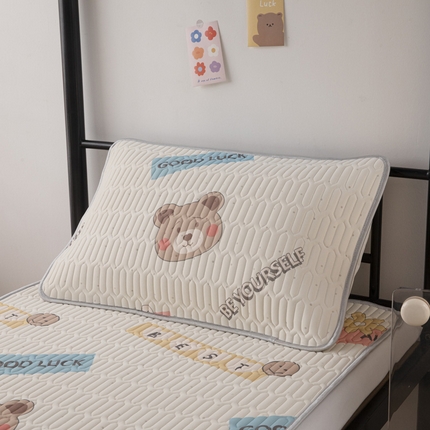 91家纺网 家纺一手货源 找家纺 凌云家纺 2025新款A类凉感丝乳胶枕套 可爱熊