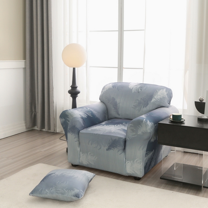 91家纺网 家纺一手货源 找家纺 兴妮雅家纺 2024新款沙发套-单人 灰羽毛