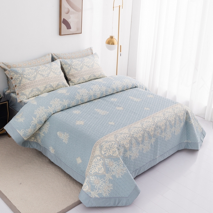 91家纺网 家纺一手货源 找家纺 优乐家纺 2025新款纯棉床盖三件套/单件 爱西西里