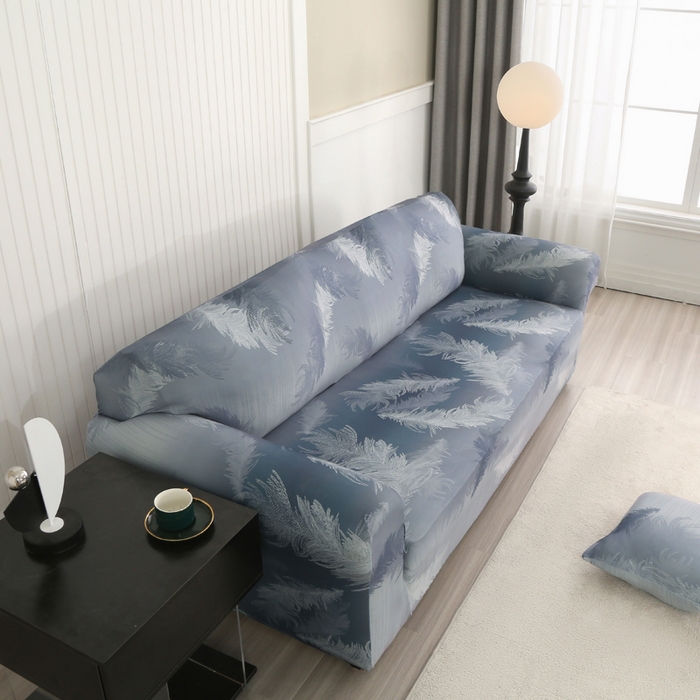 91家纺网 家纺一手货源 找家纺 兴妮雅家纺 2024新款沙发套-三人 灰羽毛