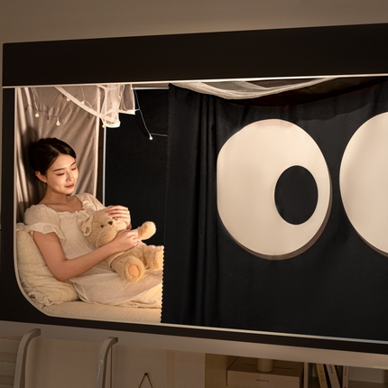 博诺 2024新款99%加厚涂银层遮光卡通学生蚊帐 大眼睛