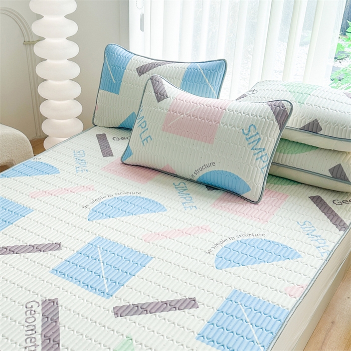 91家纺网 家纺一手货源 找家纺 凌云家纺 2025新款A类凉感丝乳胶枕套 几何派对