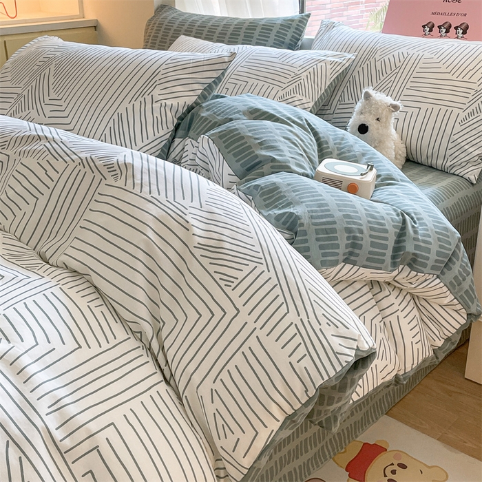 91家纺网 家纺一手货源 找家纺 798家纺 2025新款全棉13070印花四件套 简条