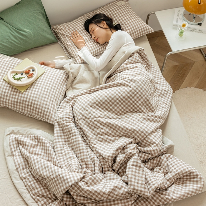 91家纺网 家纺一手货源 找家纺 20%大豆纤维 A类水洗棉夏被四件套夏凉空调被北欧良品-米小格