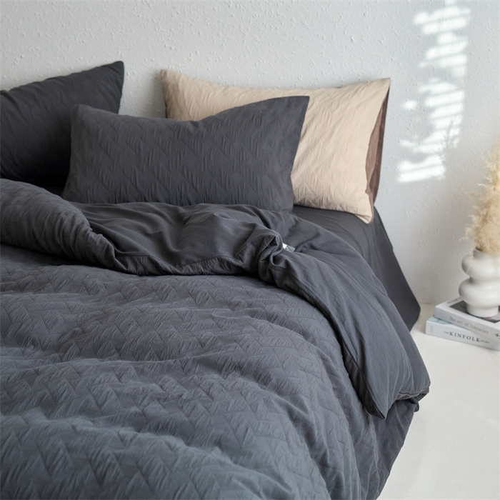 91家纺网 家纺一手货源 找家纺 梦享生活家居 2024新款提花四件套-侘寂风-布洛克灰