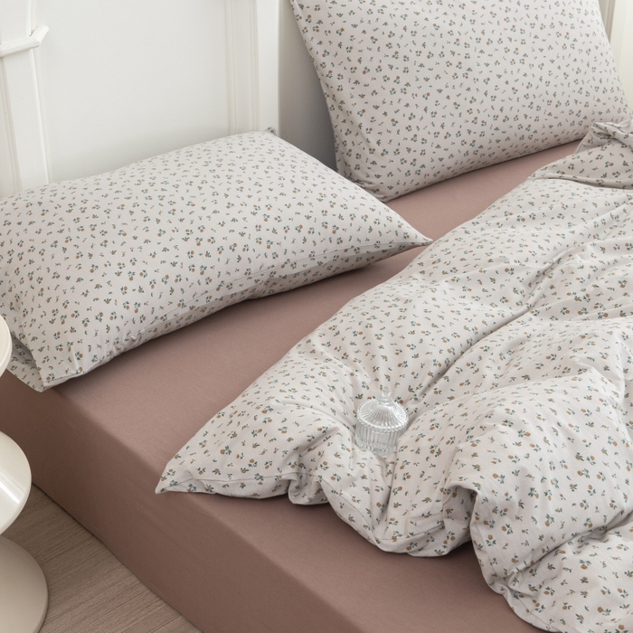 91家纺网 家纺一手货源 找家纺 恋尚羽家纺 2025新款A类母婴级印花全棉针织棉四件套 小碎花-粉