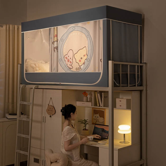 91家纺网 家纺一手货源 找家纺 博诺 2024新款99%加厚涂银层遮光卡通学生蚊帐 海绵宝宝