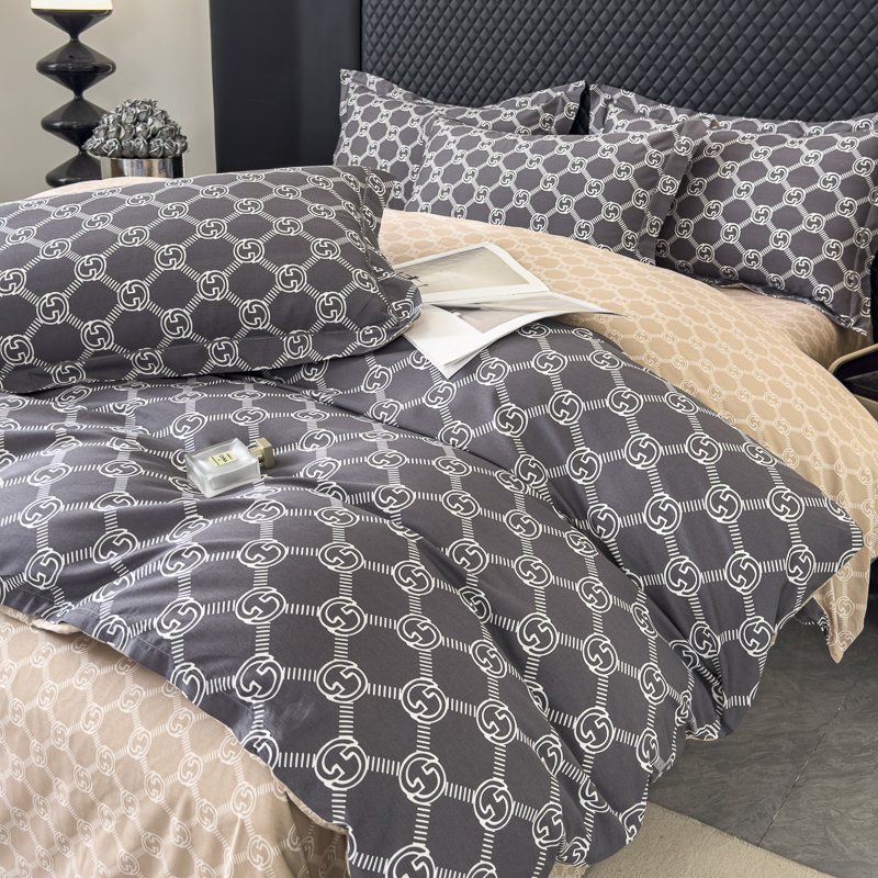 91家纺网 家纺一手货源 找家纺 棉生活 2024新款全棉铂金棉小资系列四件套-古琦