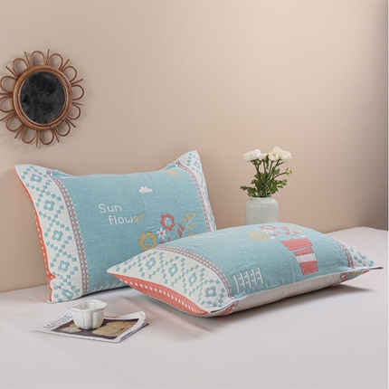 91家纺网 家纺一手货源 找家纺 （总）朴尔 2024年防滑半包按扣固定式全棉四层纱布枕巾