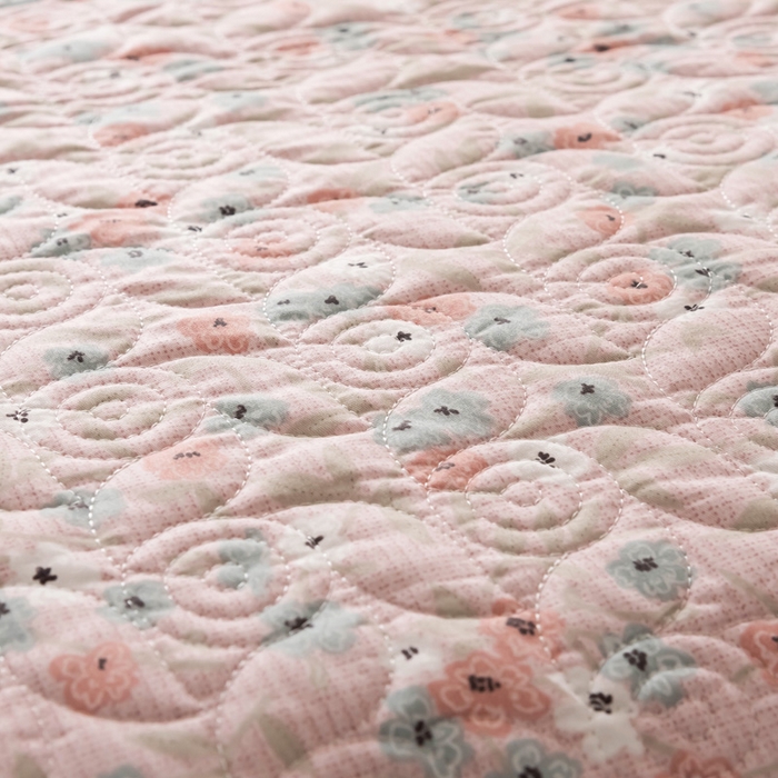 91家纺网 家纺一手货源 找家纺 优乐家纺 2025新款纯棉床盖三件套/单件 花语