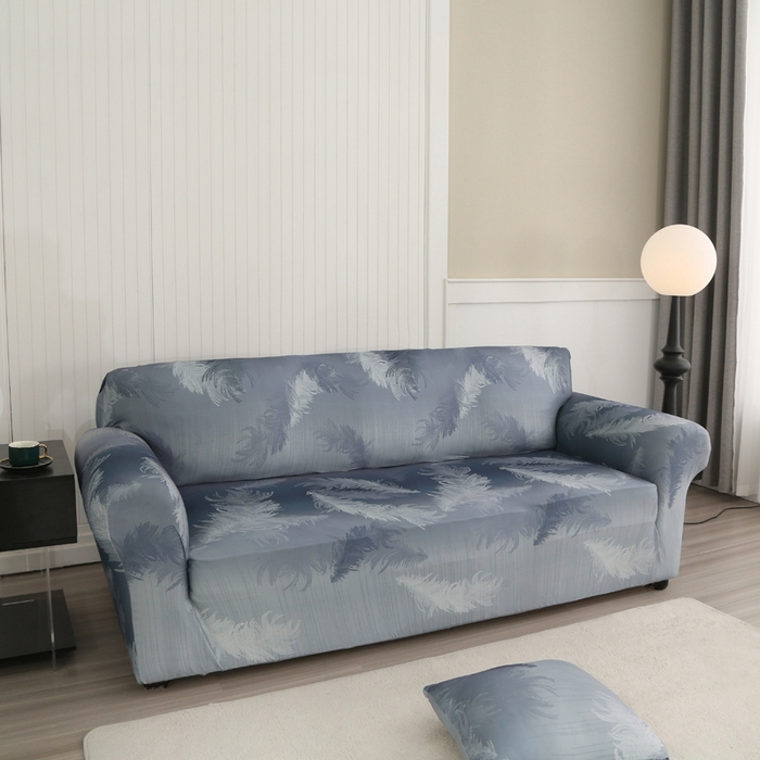 91家纺网 家纺一手货源 找家纺 兴妮雅家纺 2024新款沙发套-三人 灰羽毛