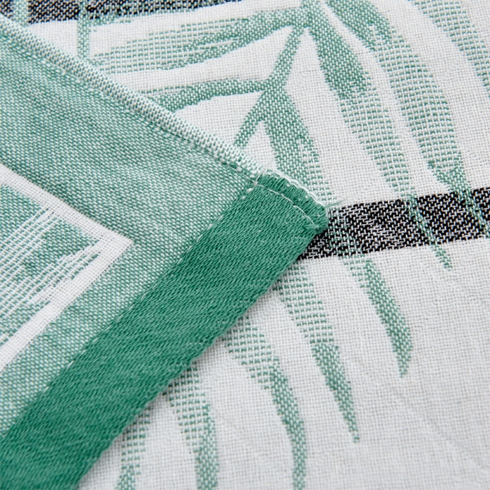 91家纺网 家纺一手货源 找家纺 朴尔家纺 2024新款混纺三层纱布枕巾 热带草原-绿 52*78/对