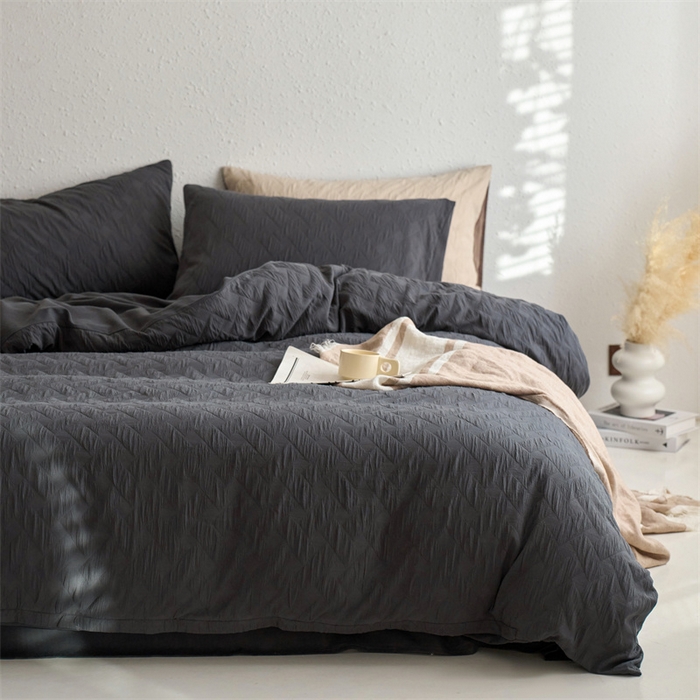 91家纺网 家纺一手货源 找家纺 梦享生活家居 2024新款提花四件套-侘寂风-布洛克灰