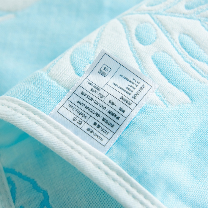 91家纺网 家纺一手货源 找家纺 朴尔2024新款六层纱布全棉循环小花型枕巾50*80cm一对 芭蕉情缘兰枕巾